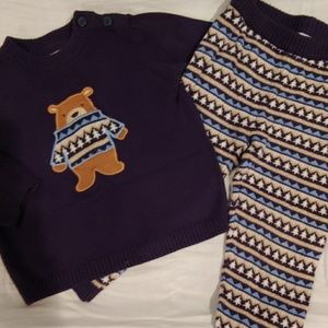Baby boy gymboree bear fair isle sweater set